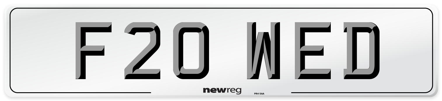 F20 WED Number Plate from New Reg